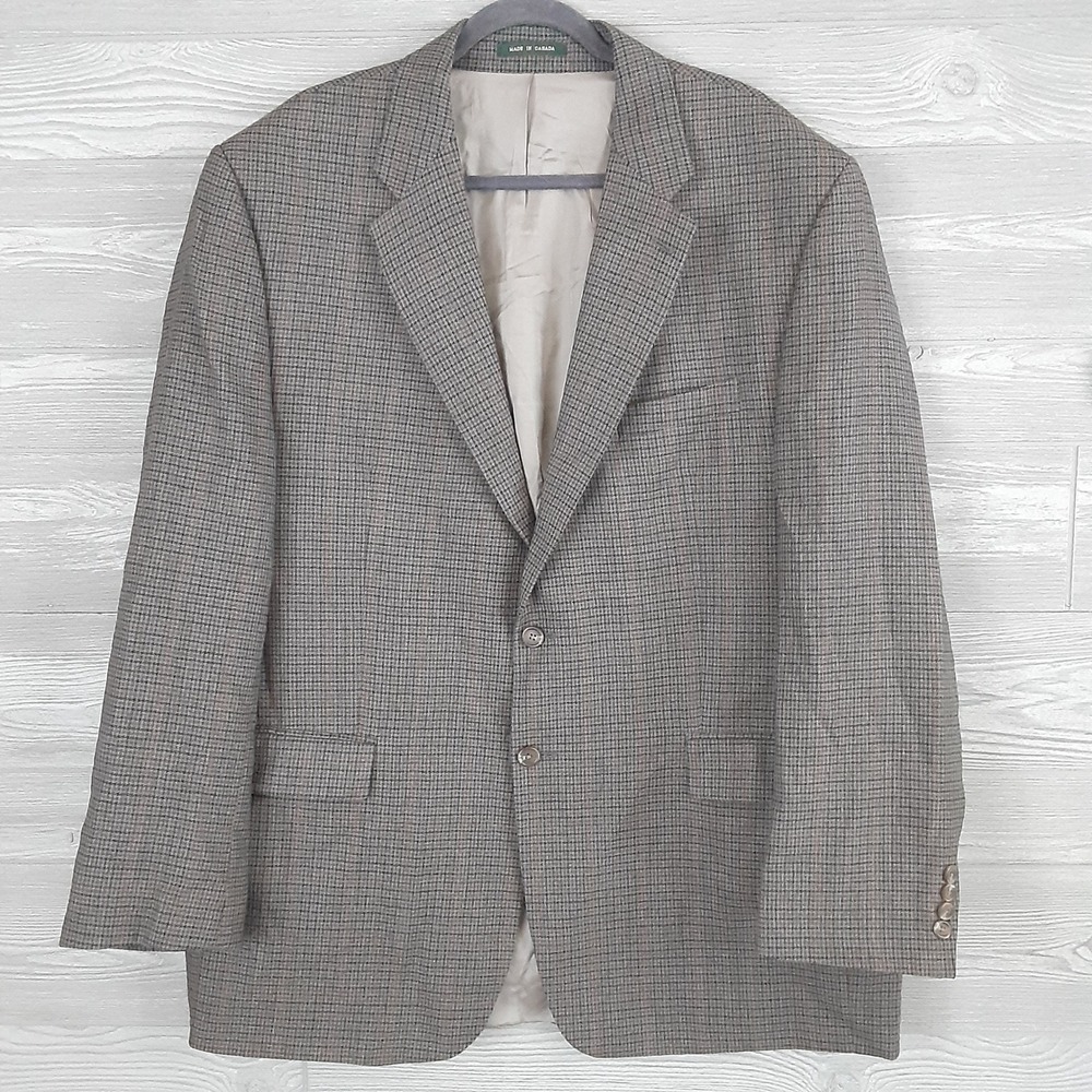 Lauren Ralph Lauren Mens 48L Brown Houndstooth Wool Blazer Sport Coat Canada